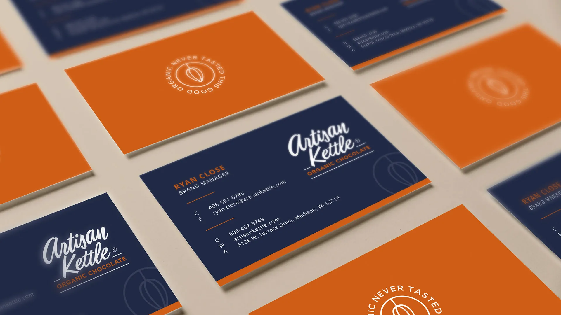 organic chocolate business card