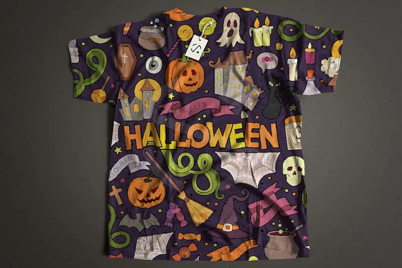 t shirt design halloween illustration b
