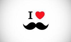 I Love Moustache Logo Design