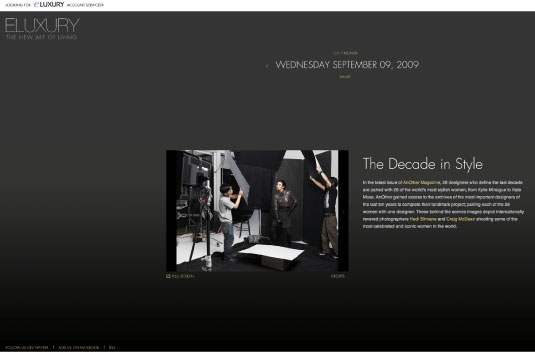 eLuxury Boutique Website and Online Store