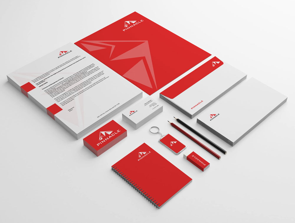 Pinnacle accountant logo design and brand identity
