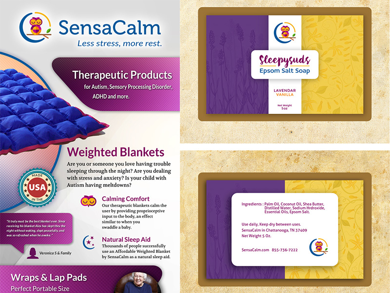 sensacalm label design