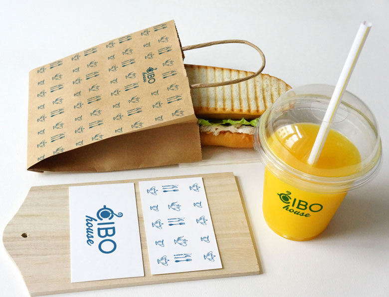 CIBO House Italian bistro logo design and brand identity
