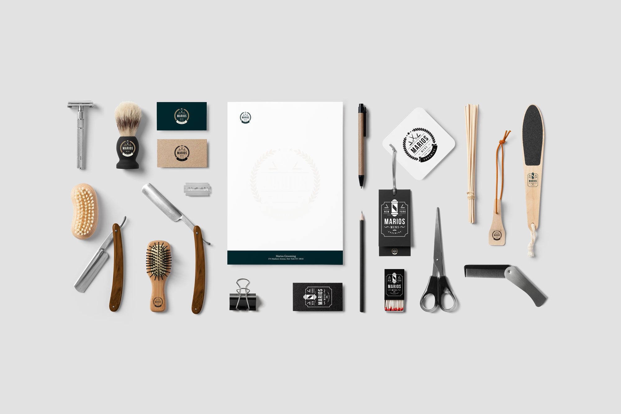 marios barber brand identity