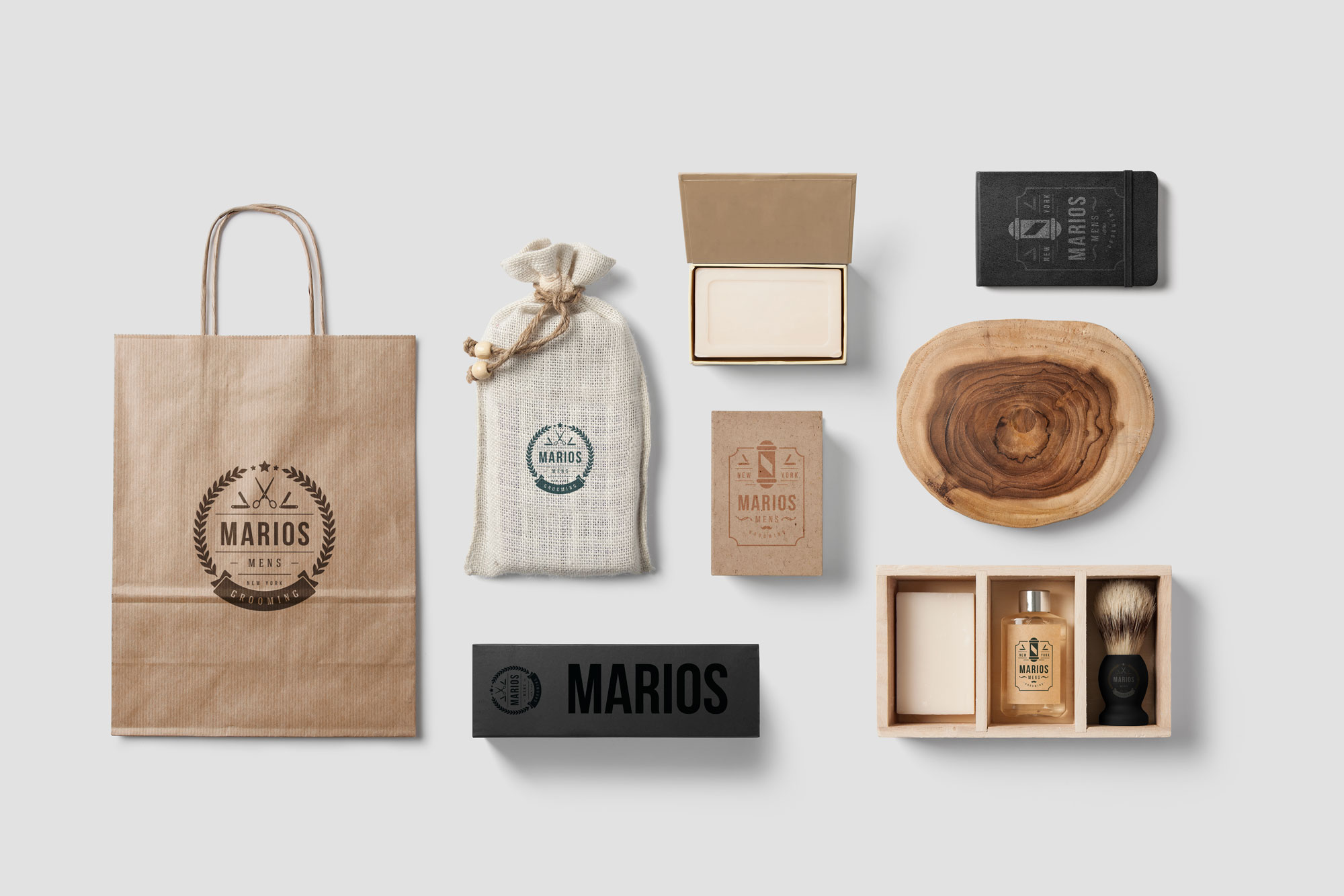 marios barber brand identity