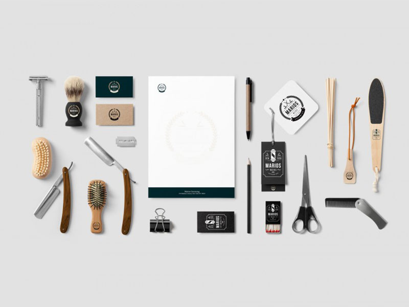 Marios Mens Grooming Brand Identity